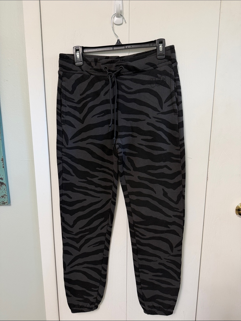 UGG Black & Gray Zebra-Print Track Joggers